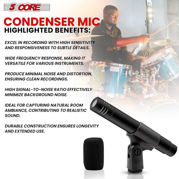 Instrument Microphone Professional XLR Cardioid Pencil Stick Condenser Mic - Picture 4 of 9